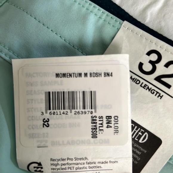 Billabong 32” Mid Length Momentum PRO Boardshorts-Blue Haze - Picture 5 of 8